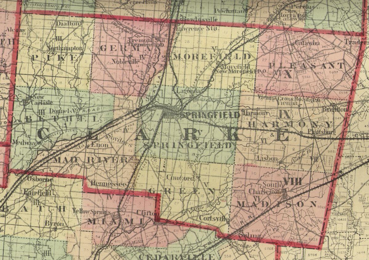 Clark County Ohio Map 1875 Map Of Clark County, Ohio