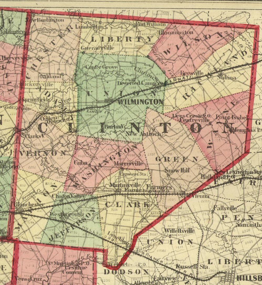 1875 Map Of Clinton County Ohio
